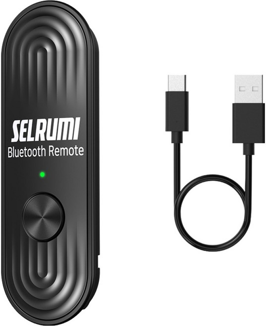 셀루미 C타입 충전식 스마트폰 블루투스 리모컨, SEL-ST300V, 블랙, 1개