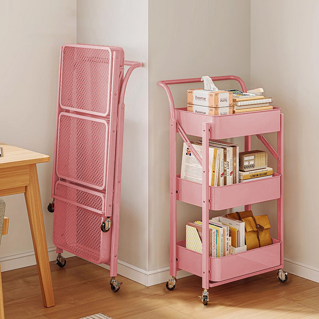 로이 접이식 트롤리 손잡이 40 x 29.5 x 91 cm, 핑크, 3단