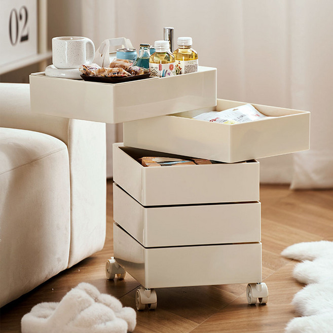 가구느낌 마무 이동식 수납장 카트 마무 트롤리 5단, 화이트