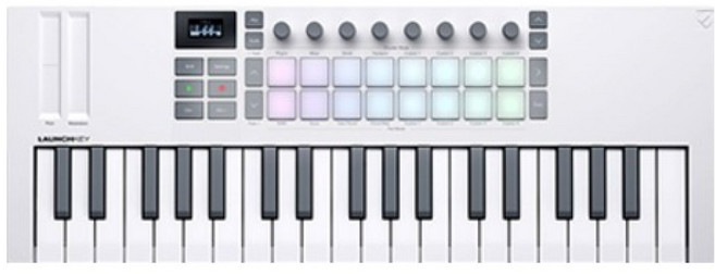 novation Lunchkey迷你37 Mark4鍵盤控制器, Launchkey MINI 37 White Mk4, 1個, 白色