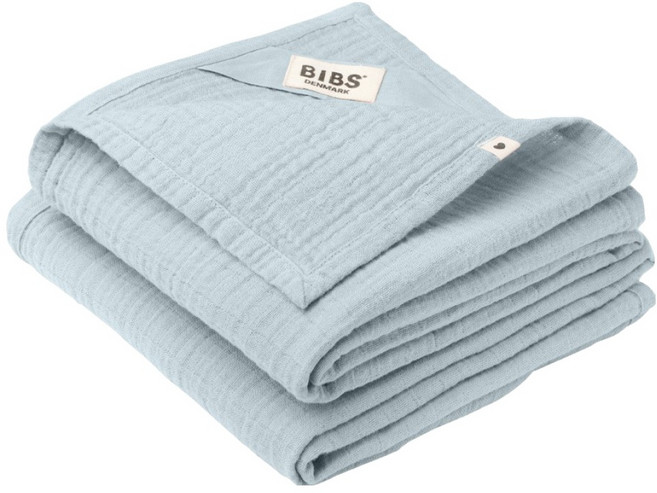 BIBS Muslin有機棉紗布安撫巾 2件, 寶貝藍