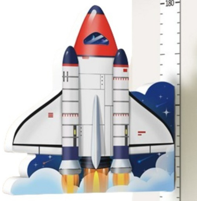 레벨굿즈 어린이 자석 캐릭터 키재기 스티커, 우주선