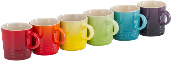 LE CREUSET 義式咖啡杯6件組, 1套, 彩虹