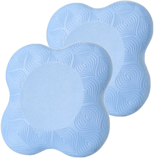 스포홀릭 필라테스 무릎 팔꿈치 보호 플라워 요가 패드, 블루, 2개