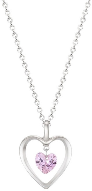 티르리르 여성용 댄싱 하트 핑크 실버 목걸이 + 쇼핑백