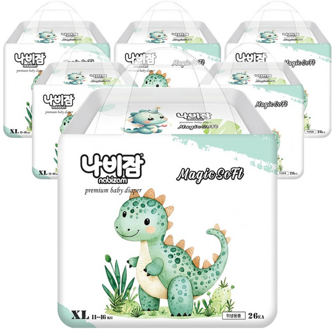 나비잠 매직소프트 팬티형 기저귀, 특대형(XL), 156매
