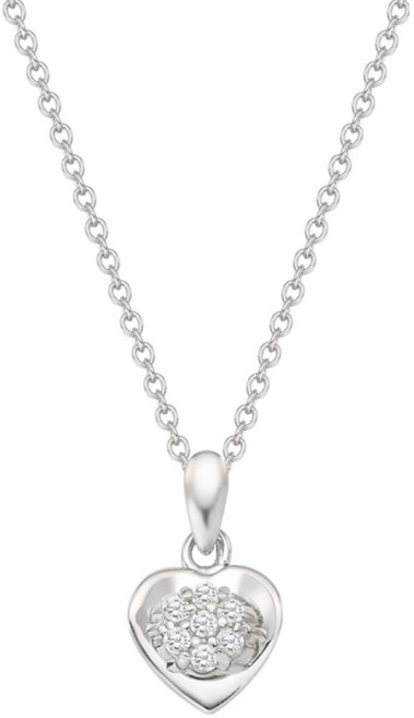 티르리르 둥근 하트 화이트 실버 목걸이 + 쇼핑백