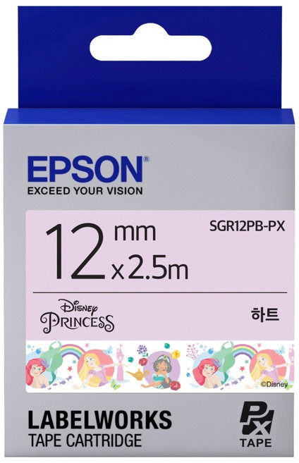 EPSON 迪士尼 愛心 標籤帶 SGR12PB-PX, 2.5m, 混合色