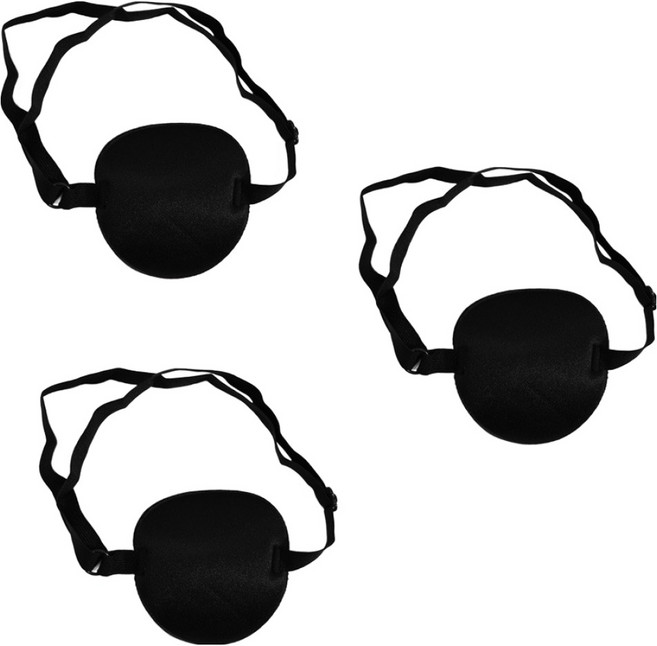 파티쇼 고급형 해적 안대, 블랙, 3개