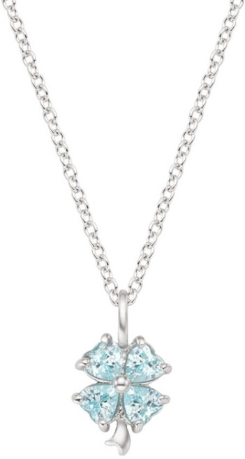 티르리르 행운 네잎클로버 블루큐빅 실버 목걸이 + 쇼핑백