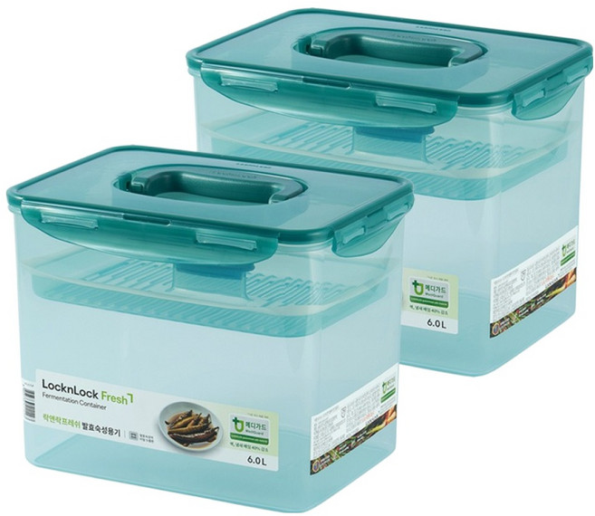 LocknLock 樂扣樂扣 發酵熟成容器 + 按壓板組合, 6L, 2套