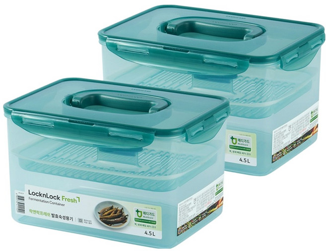 락앤락 발효 숙성 용기 + 누름판 세트, 4.5L, 2세트