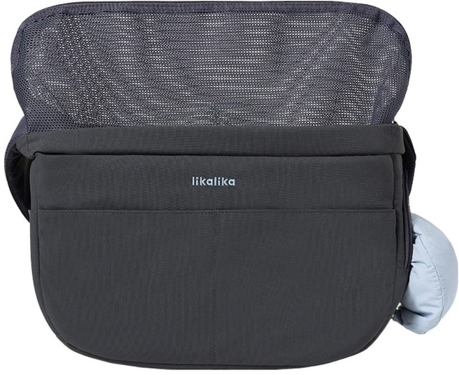 리카리카 반려동물 튼튼 반달 슬링백 + 쿠션 세트, 차콜(슬링백), 스카이블루(쿠션), 1세트