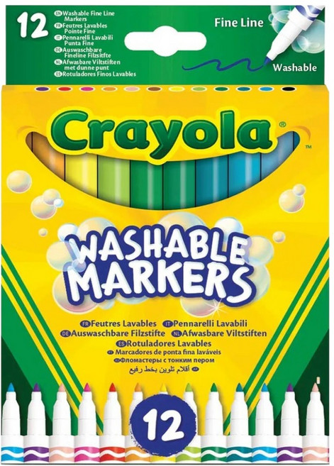 Crayola 繪兒樂 可水洗細頭彩色筆, 12色, 1組