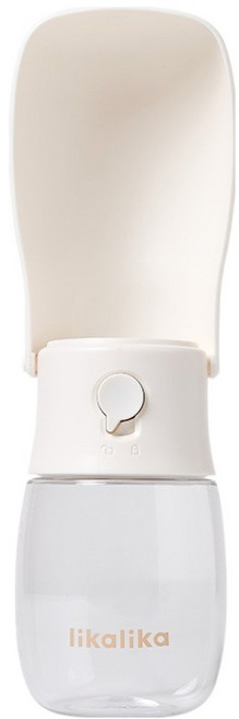 리카리카 강아지 휴대용 리턴 산책 물통, 1개, 크림