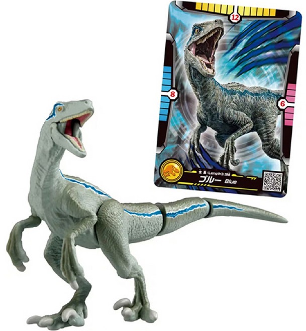 아카데미과학 쥬라기월드 배틀카드 피규어 세트 벨로시랩터 블루 S25023, 1세트