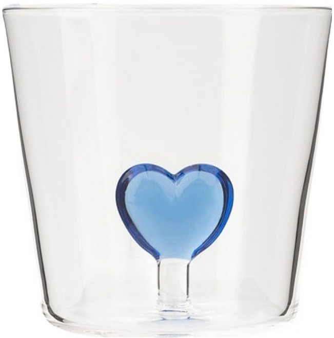 이첸도르프 밀라노 쿠오레 하트 내열 유리컵 325ml, 블루, 1개