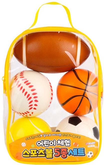 바니랜드 어린이체험 스포츠볼 5종 세트, 혼합색상, 1개