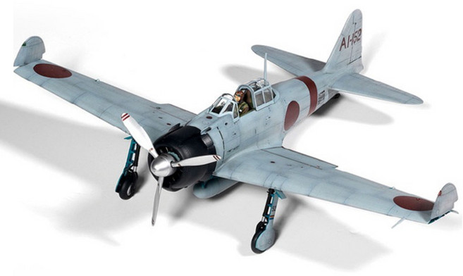 아카데미과학 1 / 48 A6M2b 제로 파이터 21형 미드웨이 해전 80주년 기념 프라모델, 1개