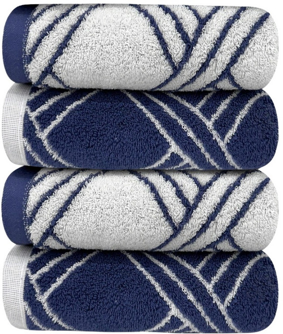 송월타월 몽블랑 고중량 세면타월 200g 30수 코마사, 블루, 4개