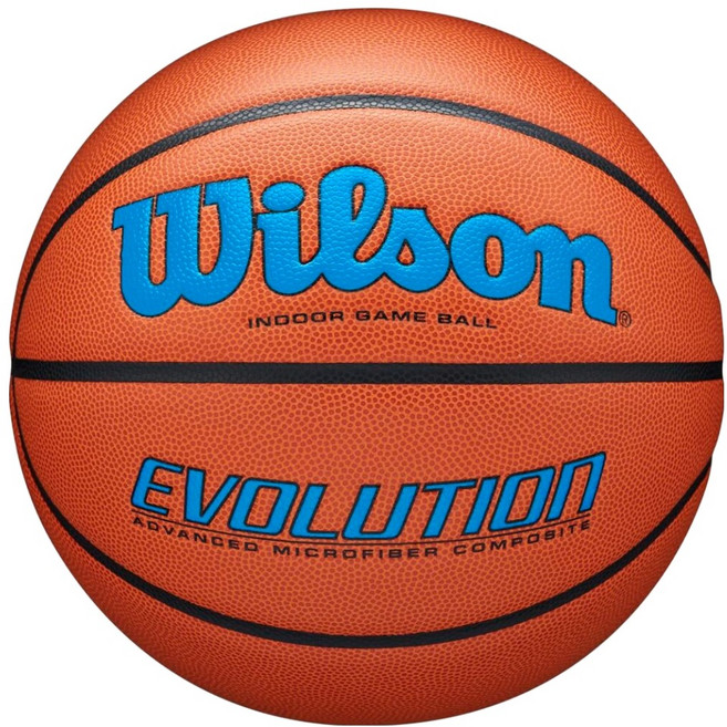윌슨 에볼루션 블루 로고 농구공, 1개, WTB0595XB0704