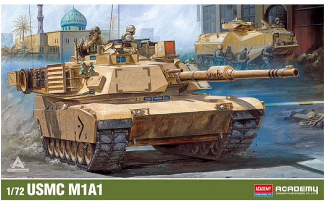 아카데미과학 미해병대 M1A1 에이브람스 전차 프라모델 1:72 13430, 1개