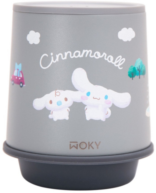 WOKY 沃廚 輕芯鈦瓷易潔層保溫杯 SANRIO聯名款, 1個, 250ml, 灰色