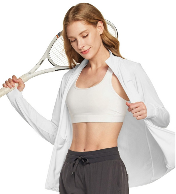 테슬라 여성용 래쉬가드 겸용 자외선 차단 집업 자켓