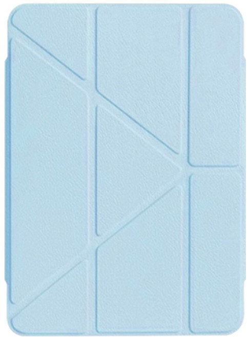 YUNMI Y折智慧休眠防摔平板帶筆槽保護殼, 藍色, 1個