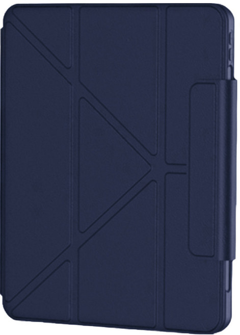 YUNMI Y折磁吸感應帶筆槽平板皮套保護殼 搭扣系列, 深藍色, 1個