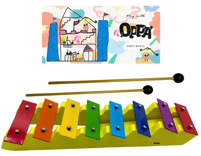 OPPA 奧福樂器 階梯鐵琴 含樂譜 + 琴槌 + 兒童鐵琴 + 造型鐵琴, OF-9012, 1套