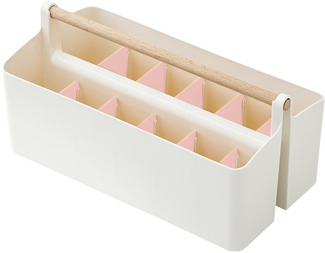 라라공방 대용량 연필꽂이 칸막이 12칸 다용도 수납 정리함, 혼합색상, 1개