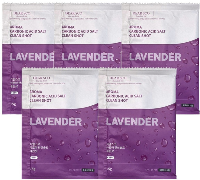 디얼스코 반려동물 아로마 탄산솔트 클린샷 라벤더, 15g, 5개