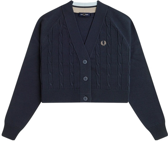 FRED PERRY 女款麻花針織開襟衫 K1105