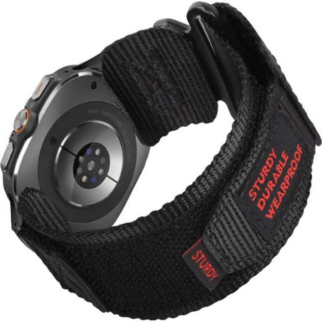 하마테 갤럭시워치8 시리즈 호환 아웃도어 스포츠 나일론 스트랩, 블랙, 1개
