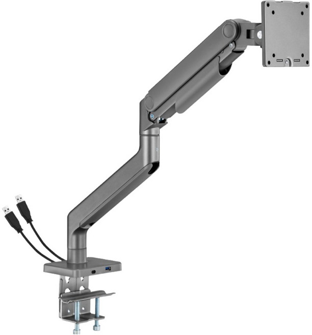HAPPY TECH 快樂科技 鋁合金 桌上電腦螢幕架 超高承重 G9 USB Type-C 20kg/49吋適用 T18-12U, 1個, 灰色