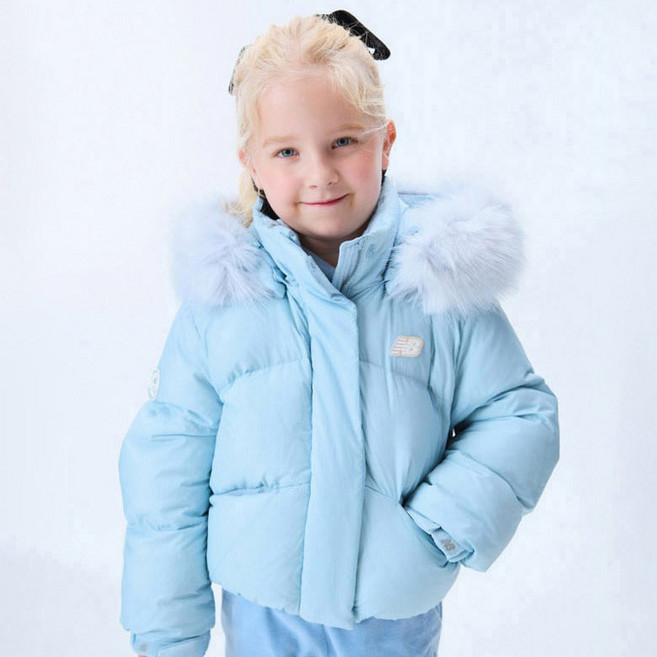 뉴발란스키즈 아동용 NEWKIMO FUREST 크롭 구스 숏다운