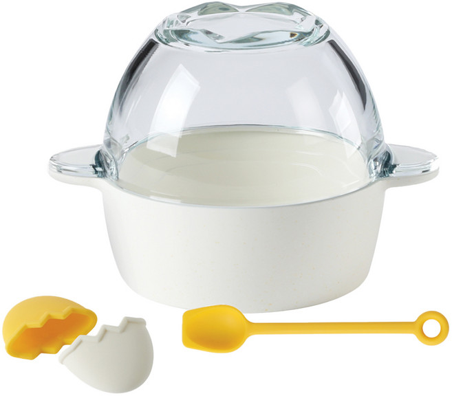 네오플램 IH 인덕션 에그밤 폭탄 계란찜 냄비 + 실리콘 그립 + 실리콘 스푼 세트, 1세트, 19.2cm