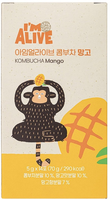 아임얼라이브콤부차 분말 망고, 5g, 14개입, 1개