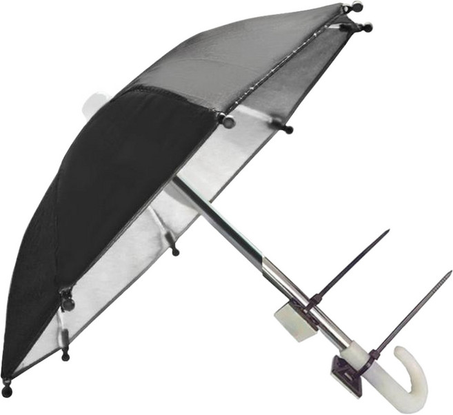 넥스픽 오토바이 자전거 휴대폰 우산 + 접착 케이블타이 2p 세트, 블랙, 1세트