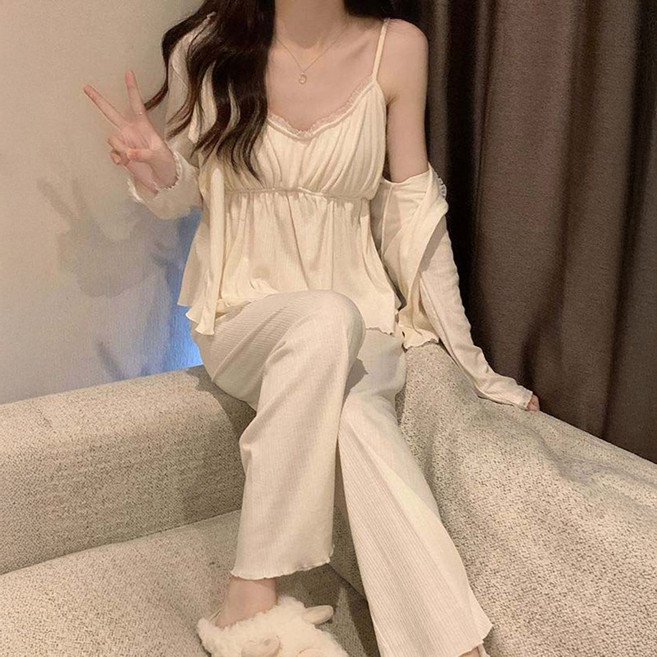 투이스타 퓨어 홈웨어 나시 + 가디건 + 팬츠 세트