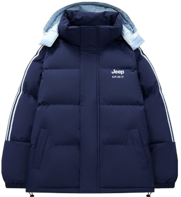 지프스피릿 남녀공용 어깨배색 후드 패딩 점퍼