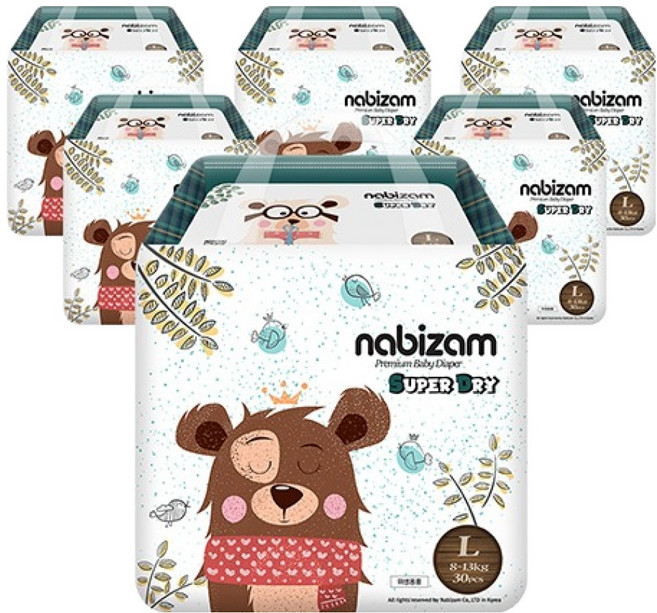 nabizam Super Dry 褲型紙尿褲 嬰幼兒用, 大型(L), 180張