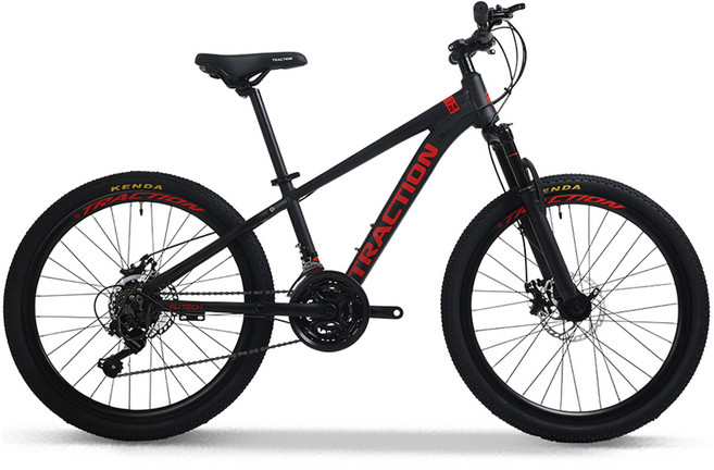 에이유테크 트랙션 M724 로드 시마노 21단 알루미늄 출퇴근 MTB 자전거 60.96cm 방문설치, 블랙 + 레드, 1개, 158cm