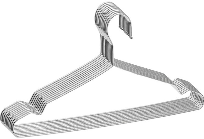 솔브리빙 심플 스테인리스 논슬립 옷걸이, 실버, 10개