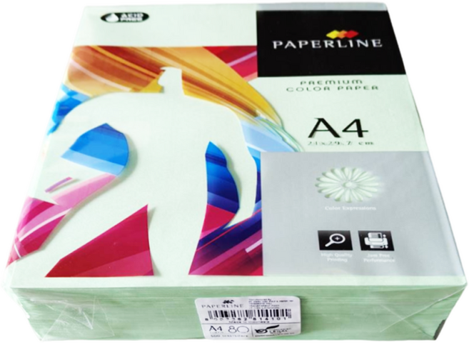 PAPERLINE 130 綠色影印紙 80G, 1包, A4