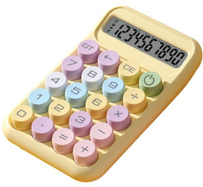 윰스 휴대용 전자 계산기, 노랑, 1개