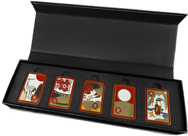 지봇골프 오광 리얼리티 볼마커 5종 명절선물세트, 골드, 1세트