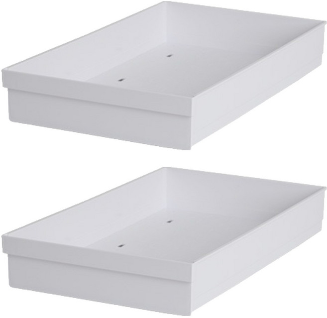 히키스 싱크대 하부장 무타공 슬라이딩 레일 양념통 와이드 정리선반 HKA010, 화이트, 2개