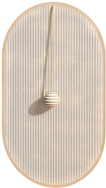 劍麻貓咪抓板/防貓抓墊子/可貼牆立式牆面貓抓, 1個, 橢圓形款 木色 + 白色